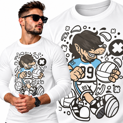 LONGSLEEVE ANIMOWANY WOLF VOLLEYBALL PLAYER